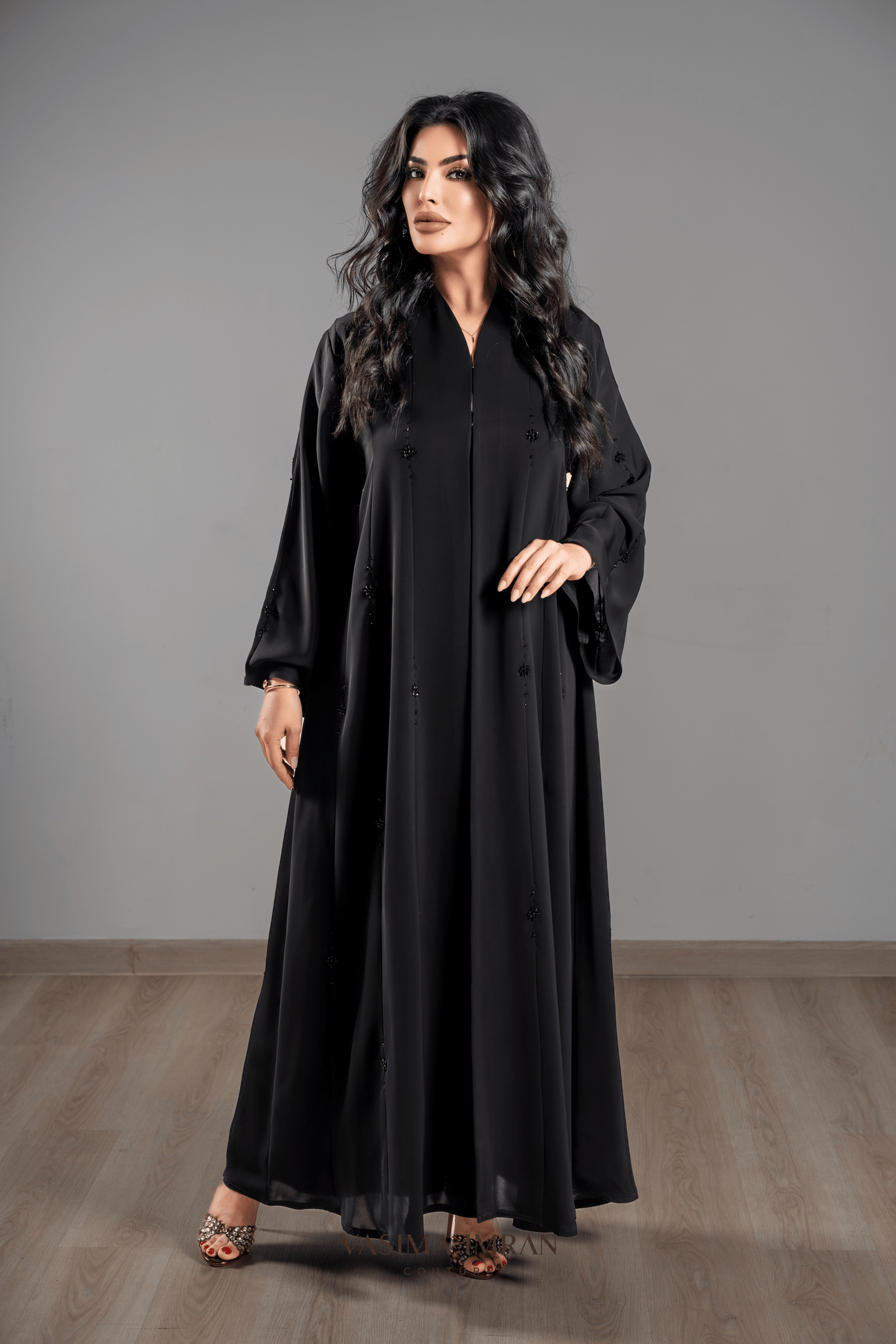 VI Noir Subtle Embellished Abaya