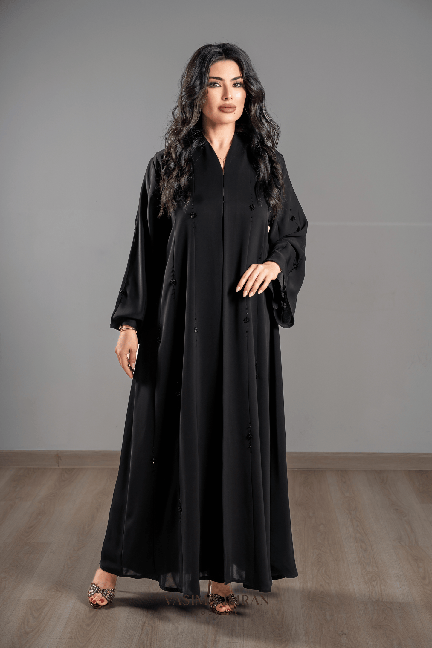 VI Noir Subtle Embellished Abaya